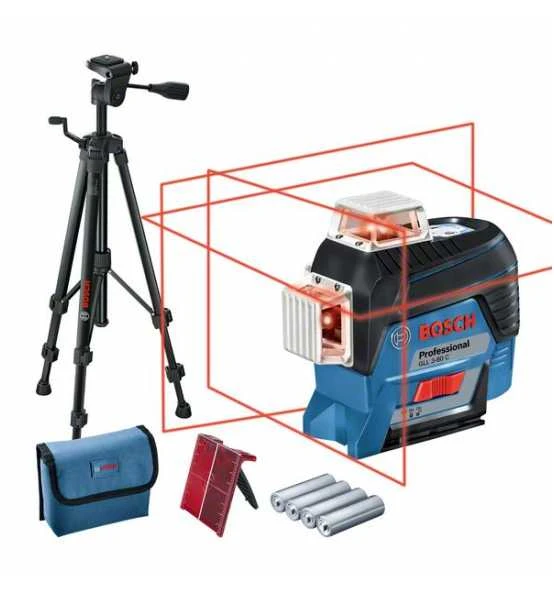 Bosch Linienlaser GLL 3-80 C, Mit Batterie, Akku-Adapter, Baustativ, Tasche 4 Bosch Linienlaser GLL 3-80 C, Mit Batterie, Akku-Adapter, Baustativ, Tasche – Bild 2